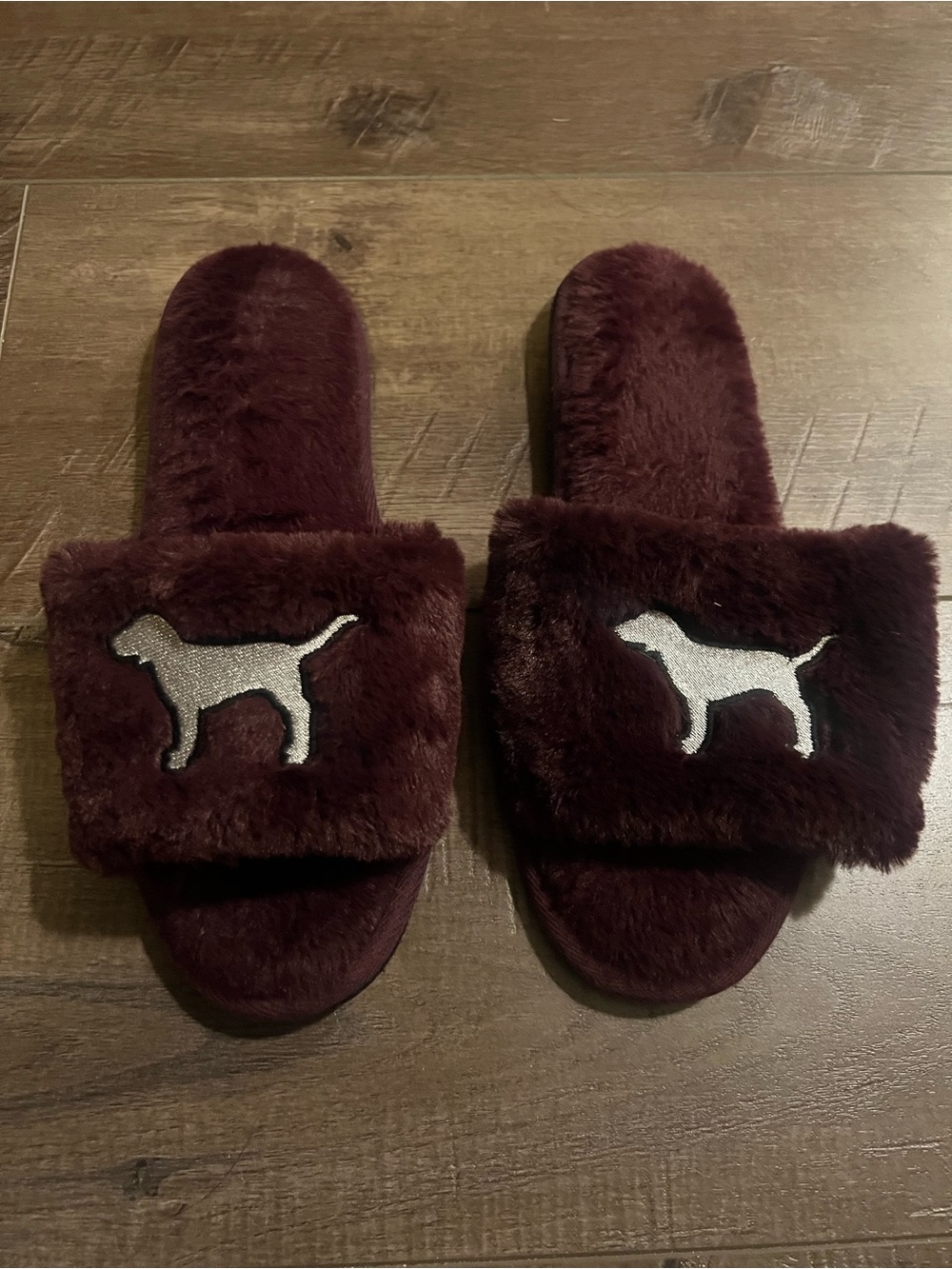 PINK Slide Slippers - Burgundy size 8/9